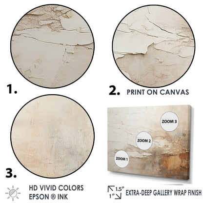 Peinture abstraite Designart beige et marron, fusion de peinture, encadrée, décoration murale pour salon