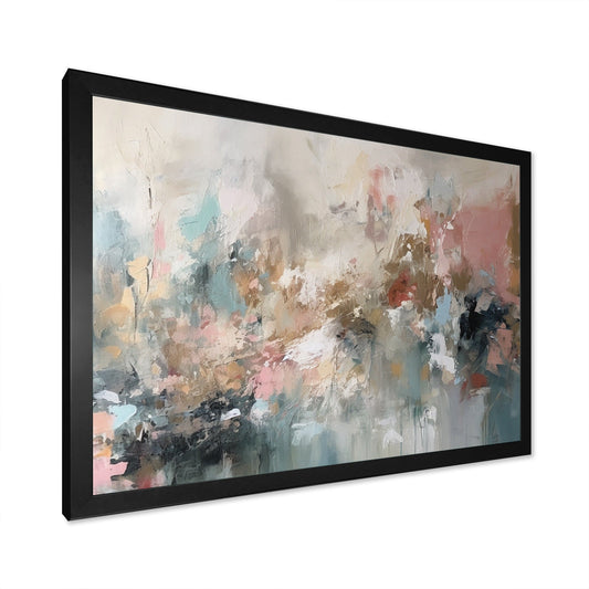 Designart Brushstroke Abstract Painting I Abstract Framed Wall Art For Living Room