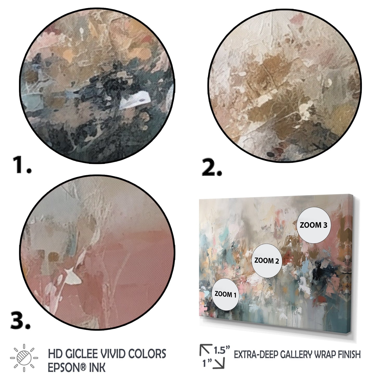 Peinture abstraite Designart Brushstroke I Art mural abstrait encadré pour salon