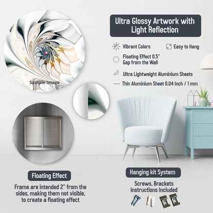 Designart Liquid Ink Spiralscape I Décoration murale en métal à spirales abstraites pour salon