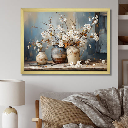 Impression sur toile encadrée Designart Poterie et fleurs Nature morte I Paysage Arbres