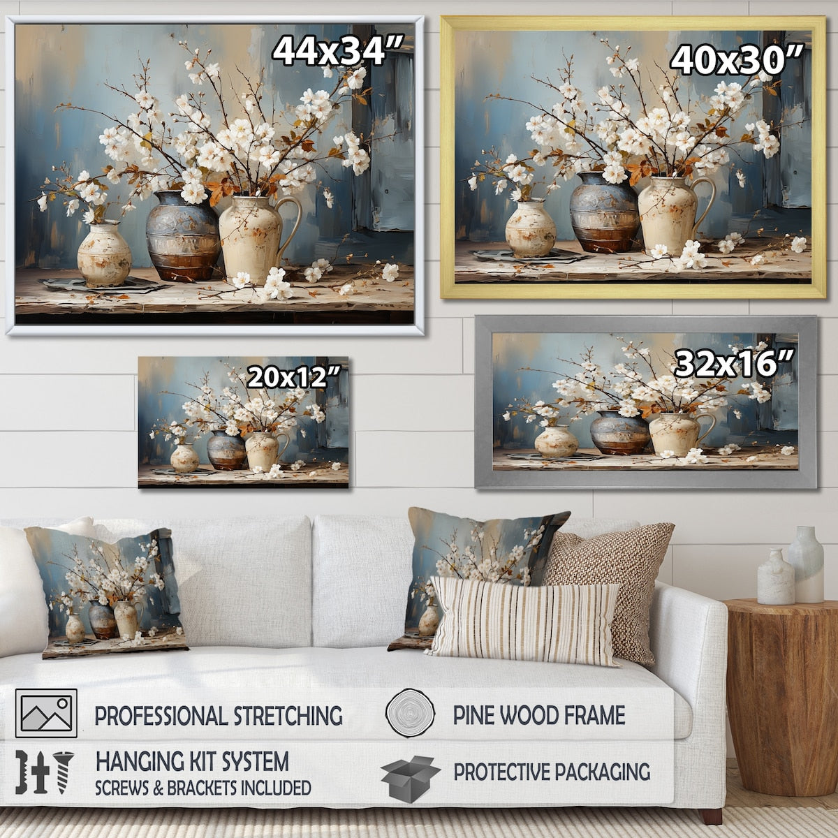 Impression sur toile encadrée Designart Poterie et fleurs Nature morte I Paysage Arbres