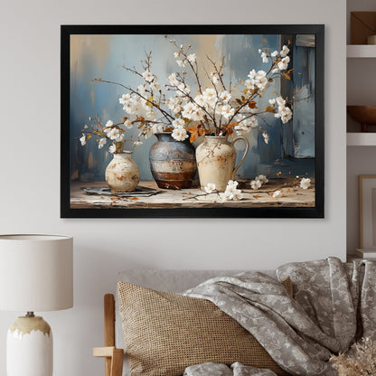 Impression sur toile encadrée Designart Poterie et fleurs Nature morte I Paysage Arbres