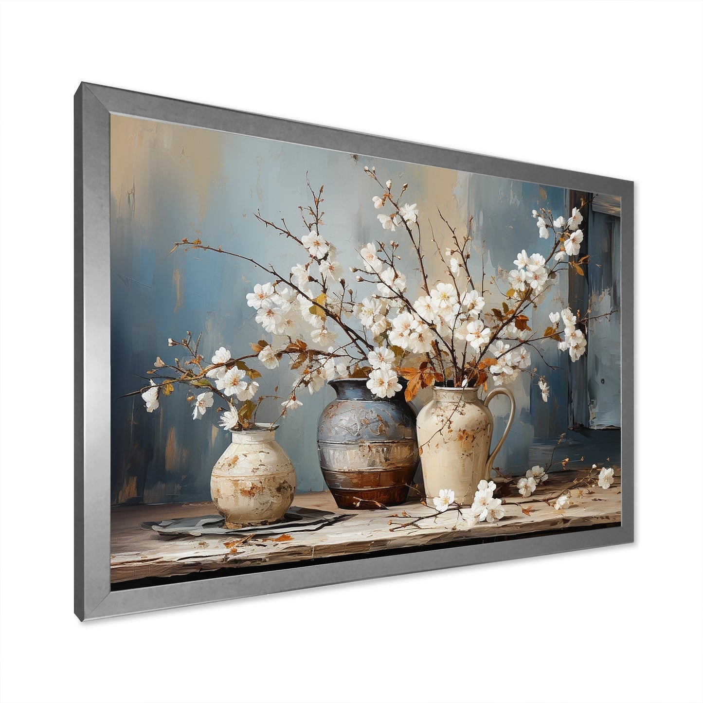 Impression sur toile encadrée Designart Poterie et fleurs Nature morte I Paysage Arbres