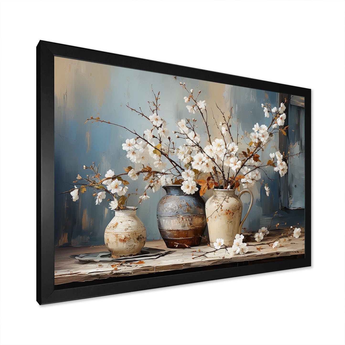 Impression sur toile encadrée Designart Poterie et fleurs Nature morte I Paysage Arbres