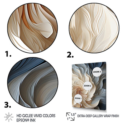 Décoration murale abstraite géométrique bleue en spirale de plumes blanches et bleues Designart II - Art mural encadré pour entrée moderne