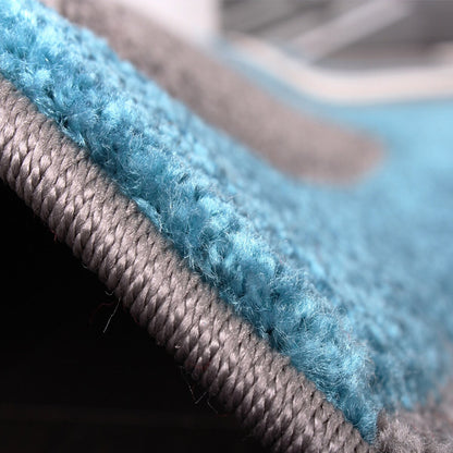 Tapis design avec contour découpé et motif ondulé moderne