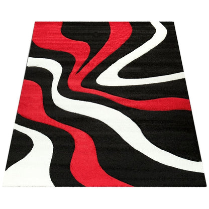 Tapis design avec contour découpé et motif ondulé moderne