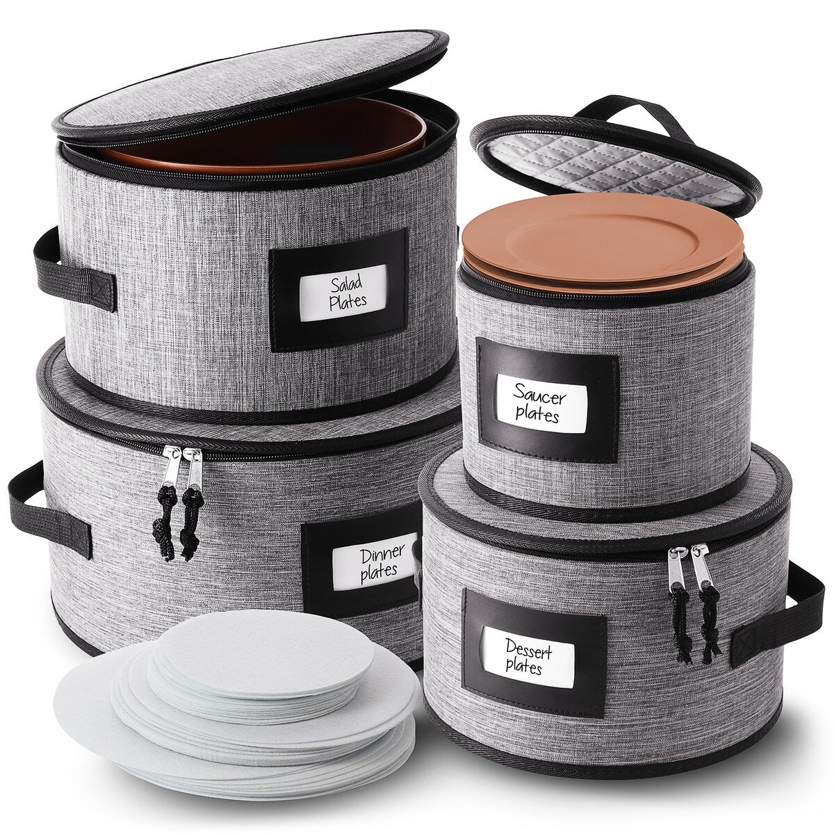 Boîtes de rangement StorageBud pour vaisselle - Supports empilables pour assiettes, tasses, couverts, verres à pied et plateaux