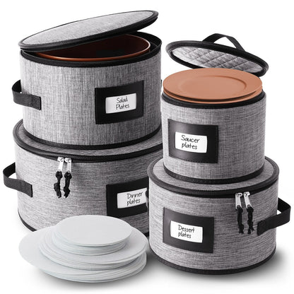 Boîtes de rangement StorageBud pour vaisselle - Supports empilables pour assiettes, tasses, couverts, verres à pied et plateaux