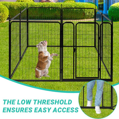 Parc pour chien, clôture pour chien, hauteur 32, 8 panneaux, parc pour chien en métal