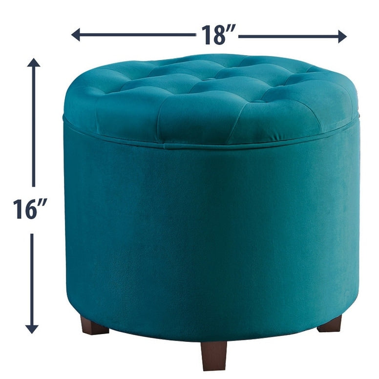 Pouf de rangement rond capitonné Donovan