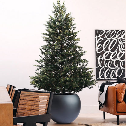 Jardinière sphérique moderne en fibre de verre DreamPatio Riverside pour intérieur/extérieur