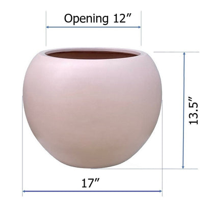 Jardinière sphérique moderne en fibre de verre DreamPatio Riverside pour intérieur/extérieur