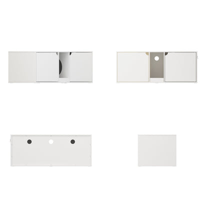 Meuble multifonctionnel pour bac à litière à double compartiment