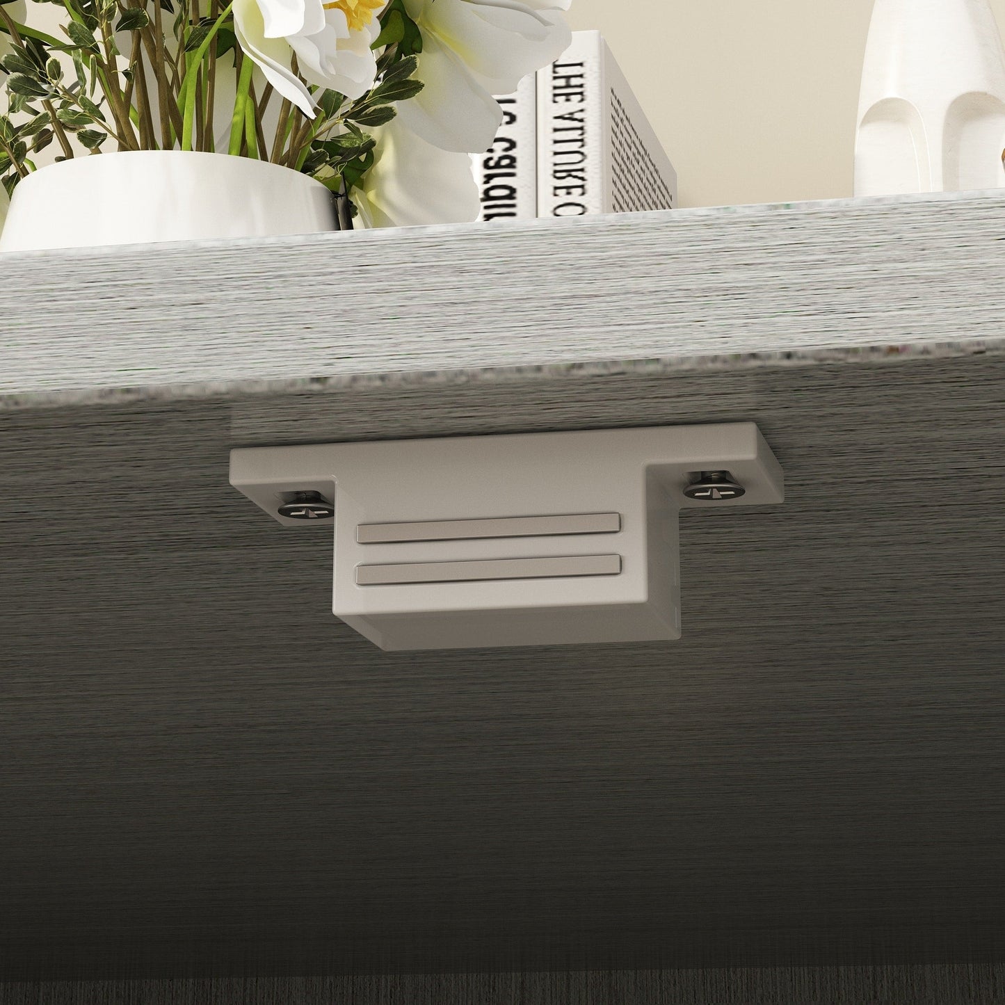 Meuble multifonctionnel pour bac à litière à double compartiment