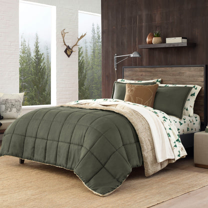 Ensemble couette et taie d'oreiller texturés en faux suède Eddie Bauer Sherwood