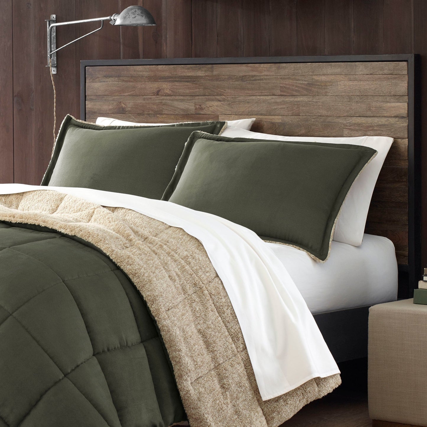 Ensemble couette et taie d'oreiller texturés en faux suède Eddie Bauer Sherwood
