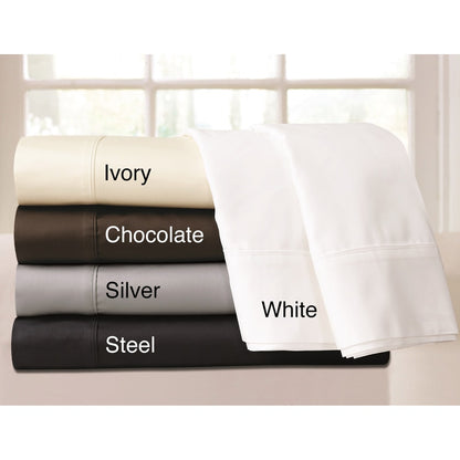 Parure de lit 6 pièces en coton égyptien 600 fils avec poche extra profonde