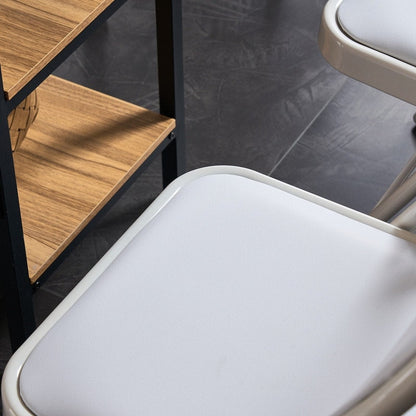 Chaises pliantes élégantes en fer et PVC pour congrès et expositions, blanches