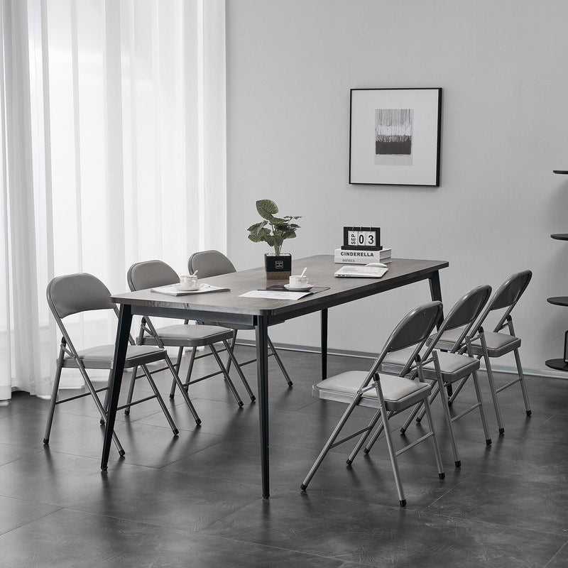 Chaises pliantes élégantes en fer et PVC pour congrès et expositions, blanches