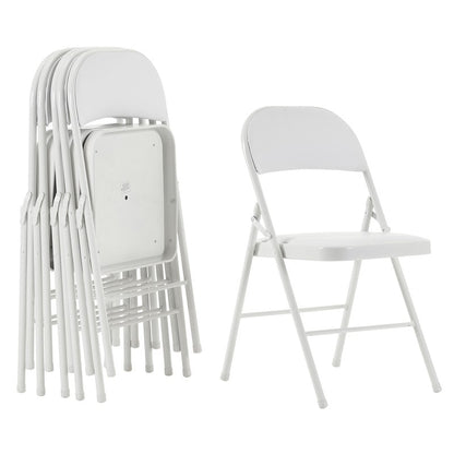 Chaises pliantes élégantes en fer et PVC pour congrès et expositions, blanches