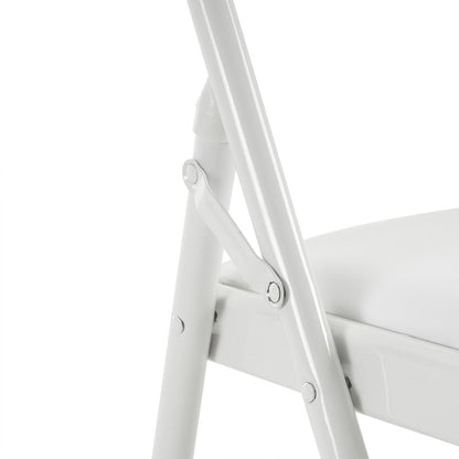Chaises pliantes élégantes en fer et PVC pour congrès et expositions, blanches