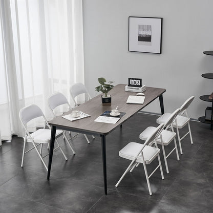 Chaises pliantes élégantes en fer et PVC pour congrès et expositions, blanches