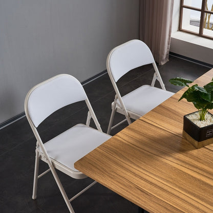 Chaises pliantes élégantes en fer et PVC pour congrès et expositions, blanches