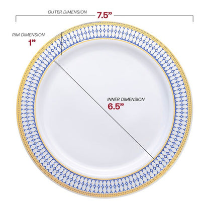 Assiettes jetables en plastique à bordure dorée élégante - Articles de fête