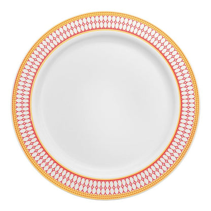 Assiettes jetables en plastique à bordure dorée élégante - Articles de fête