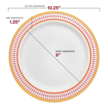 Assiettes jetables en plastique à bordure dorée élégante - Articles de fête