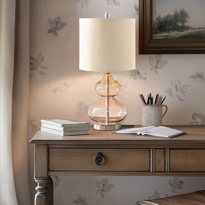 Lampe de table en verre courbé Ellipse, lot de 2