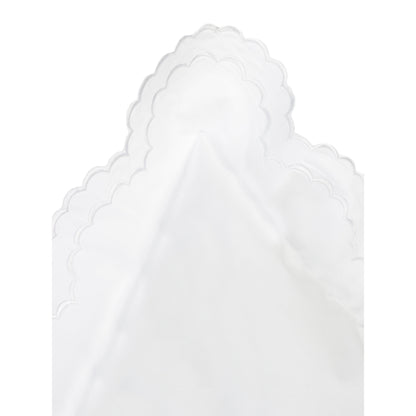 Parure de couette et taie d'oreiller double en percale de coton brodée et festonnée