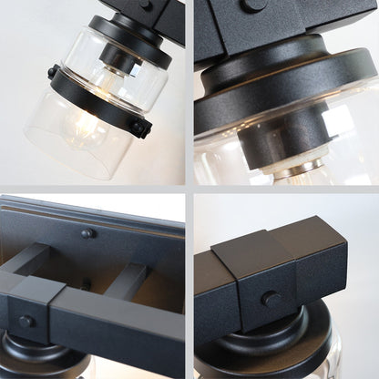 ExBrite Farmhouse 3-lights Bathroom Dimmable Iron Black Vanity Lights Wall Sconces