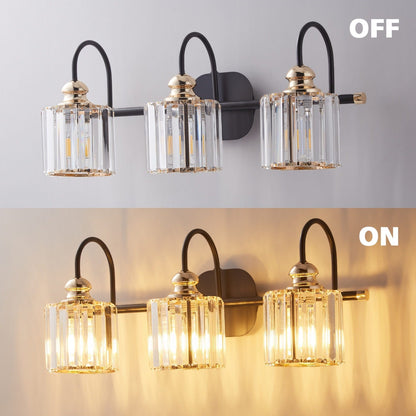 ExBrite Modern Rose Gold 1/2/3/4/5-light Bathroom Dimmable Crystal Vanity Lights Wall Sconces