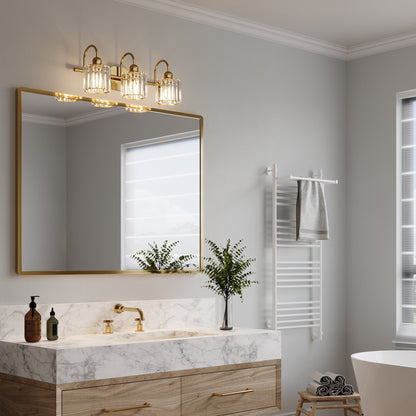 ExBrite Modern Rose Gold 1/2/3/4/5-light Bathroom Dimmable Crystal Vanity Lights Wall Sconces