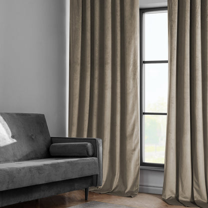Exclusive Fabrics Heritage Plush Velvet Room Darkening Curtains (1 Panel) Luxury Velvet Curtains for Bedroom & Living Room.