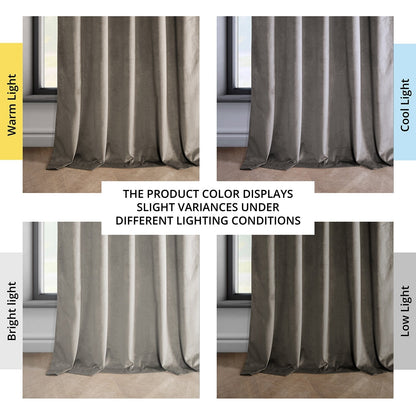 Exclusive Fabrics Heritage Plush Velvet Room Darkening Curtains (1 Panel) Luxury Velvet Curtains for Bedroom & Living Room.