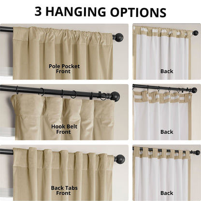 Exclusive Fabrics Heritage Plush Velvet Room Darkening Curtains (1 Panel) Luxury Velvet Curtains for Bedroom & Living Room.