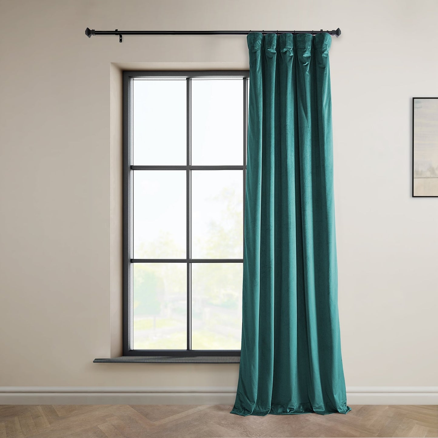 Exclusive Fabrics Heritage Plush Velvet Room Darkening Curtain (1 Panel) - Luxurious Single Drapery for Enhanced Room Darkening