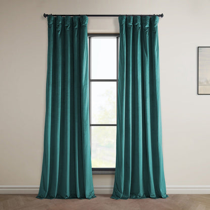 Exclusive Fabrics Heritage Plush Velvet Room Darkening Curtain (1 Panel) - Luxurious Single Drapery for Enhanced Room Darkening