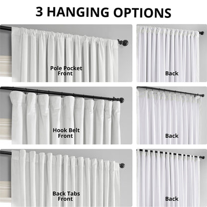 Exclusive Fabrics Signature Extra Wide Blackout Velvet Curtains (1 Panel) - Luxurious Blackout Drapes