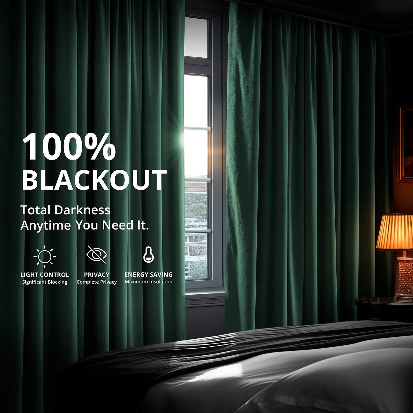 Exclusive Fabrics Signature Extra Wide Blackout Velvet Curtains (1 Panel) - Luxurious Blackout Drapes