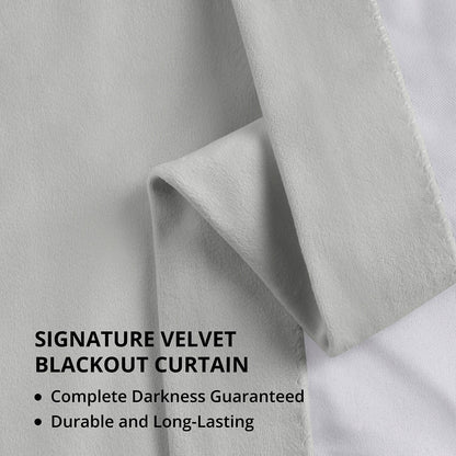 Exclusive Fabrics Signature Extra Wide Blackout Velvet Curtains (1 Panel) - Luxurious Blackout Drapes