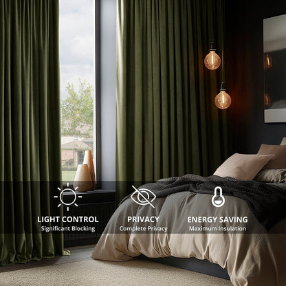 Exclusive Fabrics Signature Extra Wide Blackout Velvet Curtains (1 Panel) - Luxurious Blackout Drapes