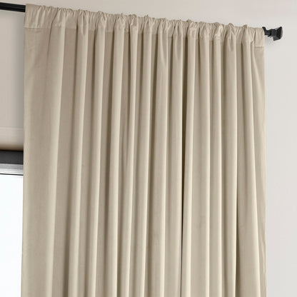 Exclusive Fabrics Signature Plush Velvet Hotel Blackout Curtains (1 Panel) - Luxury Soft Drapery for Light Control & Elegance