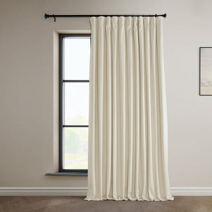 Exclusive Fabrics Signature Plush Velvet Hotel Blackout Curtains (1 Panel) - Luxury Soft Drapery for Light Control & Elegance