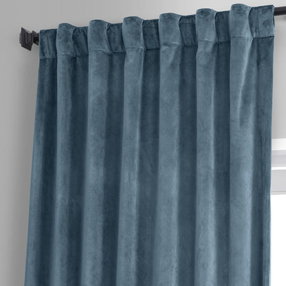 Exclusive Fabrics Signature Plush Velvet Hotel Blackout Curtains (1 Panel) - Luxury Soft Drapery for Light Control & Elegance