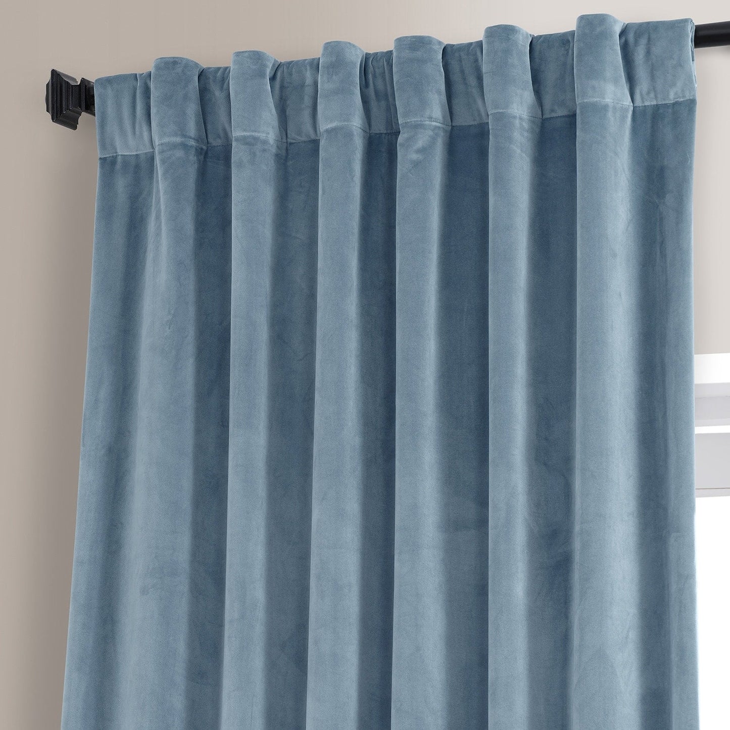 Exclusive Fabrics Signature Plush Velvet Hotel Blackout Curtains (1 Panel) - Luxury Soft Drapery for Light Control & Elegance